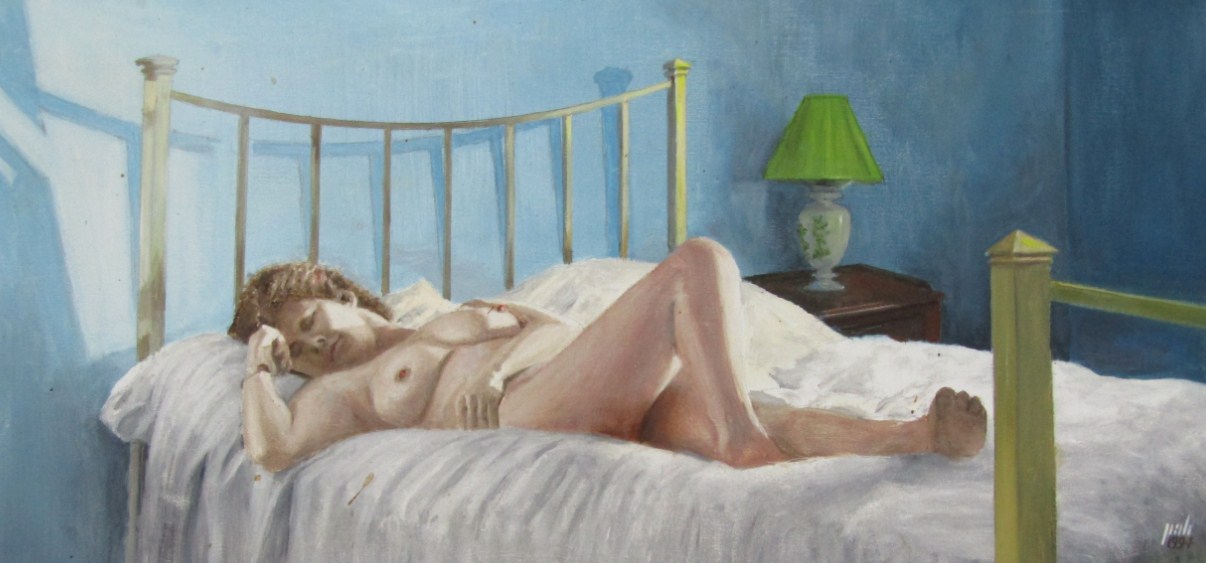 Appraisal: Percival A Bates Female study - on the bed oil