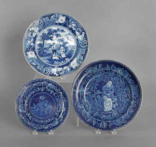 Appraisal: Two blue Staffordshire English scene plates th c dia and