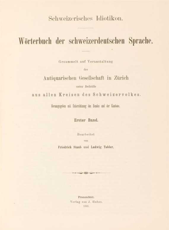 Appraisal: Schweizerisches Idiotikon W rterbuch der schweizerdeutschen Sprache Bearbeitet v F