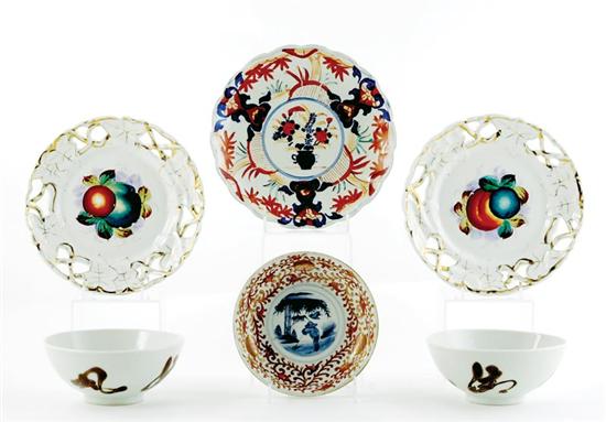 Appraisal: Collection of porcelain dishes and bowls circa pair of Paris