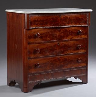 Appraisal: American Late Classical Style Carved Mahogany Marb American Late Classical