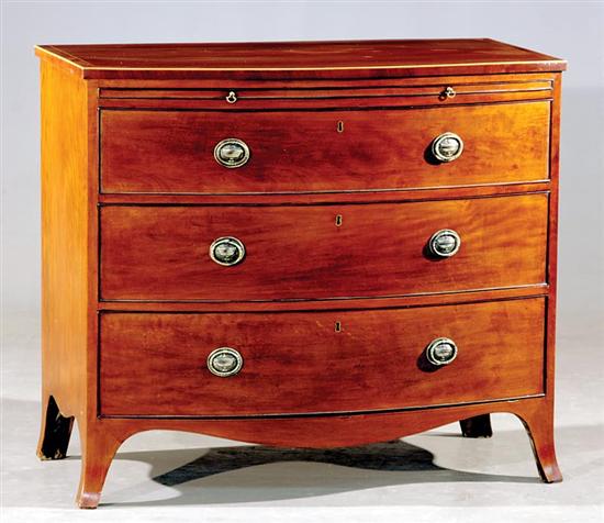 Appraisal: Georgian style bow front mahogany chest of drawers mid th