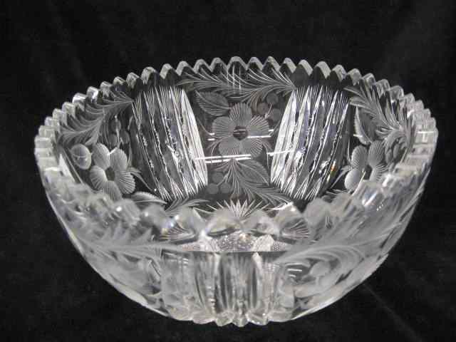 Appraisal: Cut Glass Bowl brilliant period five pointed star surrounded by