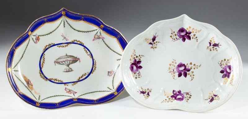 Appraisal: Two Early Derby Sweetmeat Dishesthe first circa with polychrome enamel