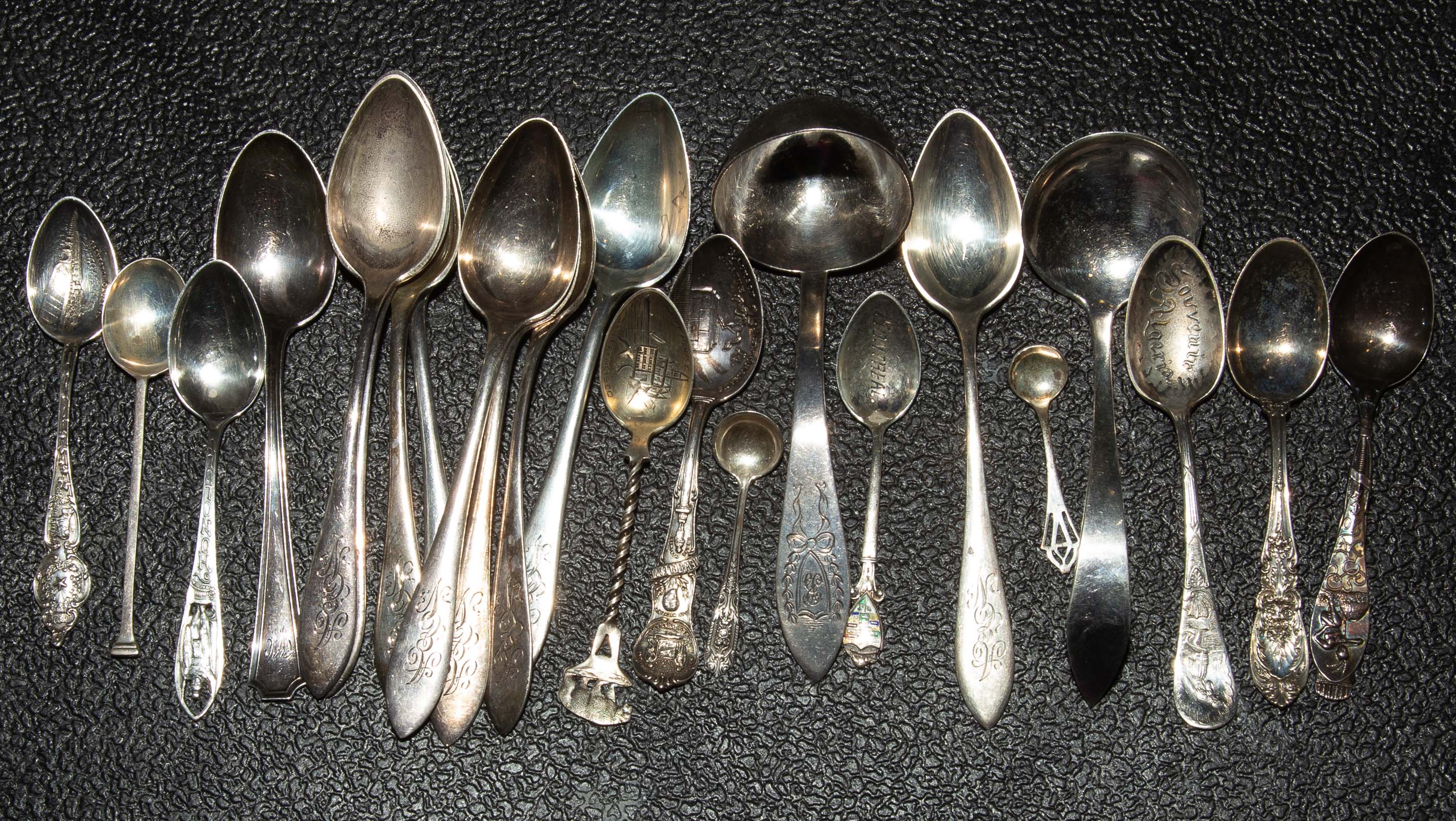 Appraisal: COLLECTION STERLING SILVER SPOONS Including ten teaspoons two salt spoons