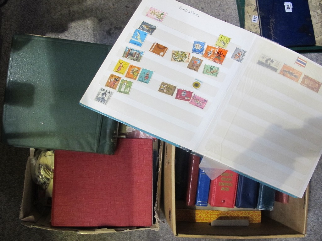 Appraisal: Lot comprising two boxes of albums of stamps