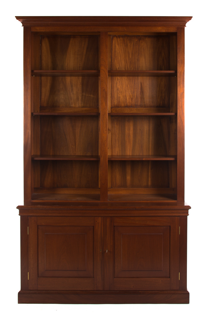 Appraisal: Cabinet made Chippendale style walnut bookcase J Woodward Baltimore County