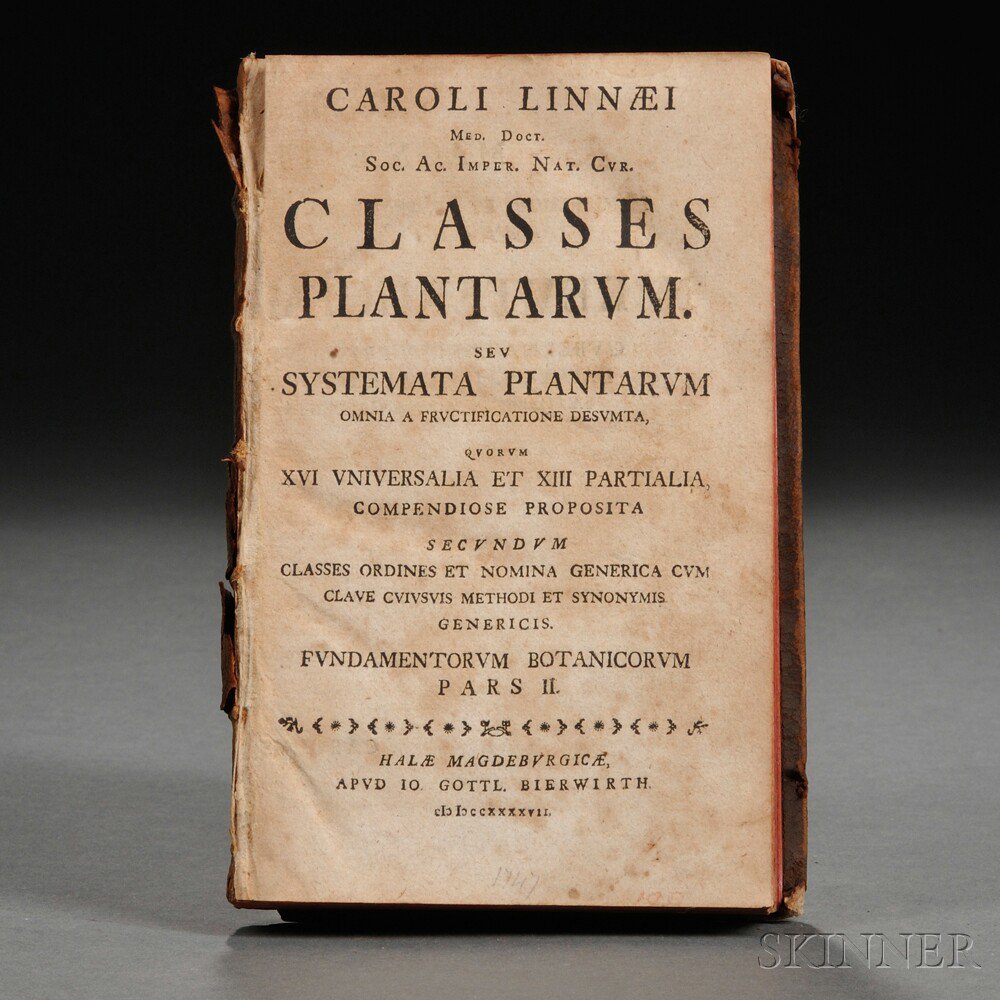 Appraisal: Linnaeus Carolus - Classes Plantarum Halle an der Saale Bierwirth