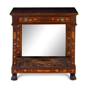 Appraisal: A Dutch Mahogany and Marquetry Mirrored Console Table th Century