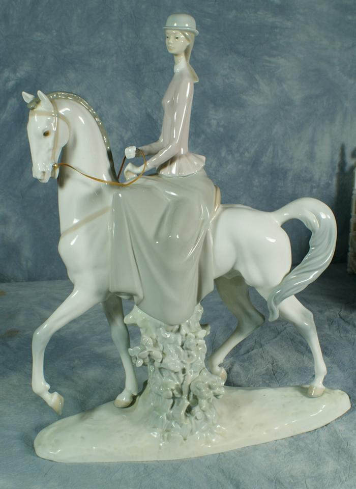 Appraisal: Lladro figurine young woman on horse is missing riding crop