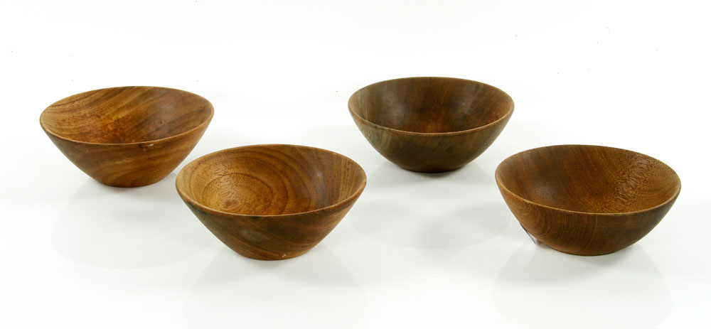 Appraisal: - Eshelman Teakwood Bowls Paul Eshelman four bowls turned teakwood