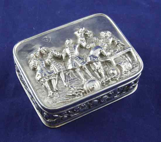 Appraisal: A late th early th century Hanau silver box with