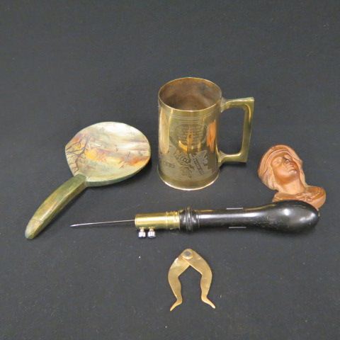 Appraisal: pc Oddities Lot Civil War surgeon's bone saw naught brass