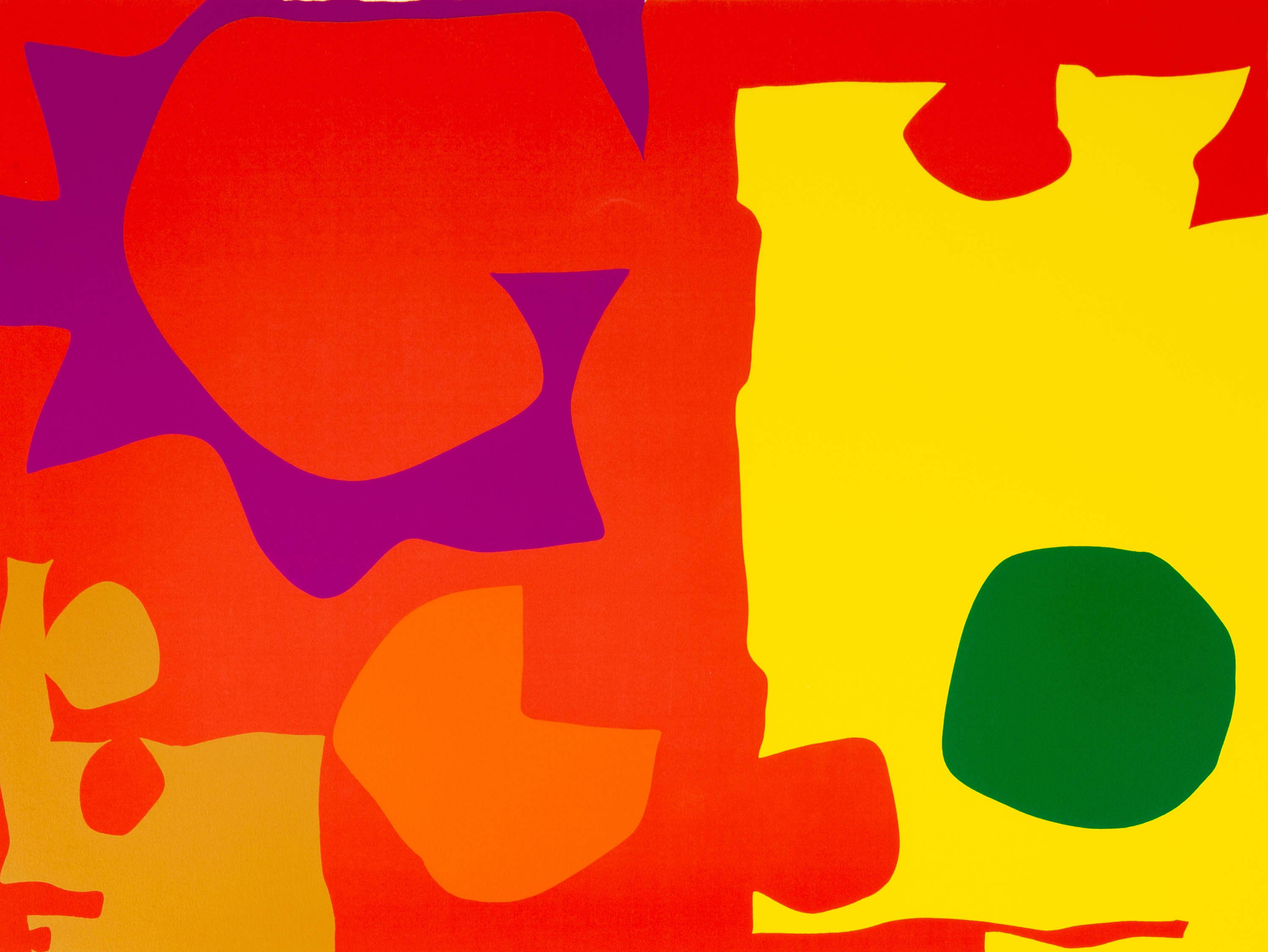 Appraisal: PATRICK HERON BRITISH - SIX IN VERMILLION WITH GREEN IN