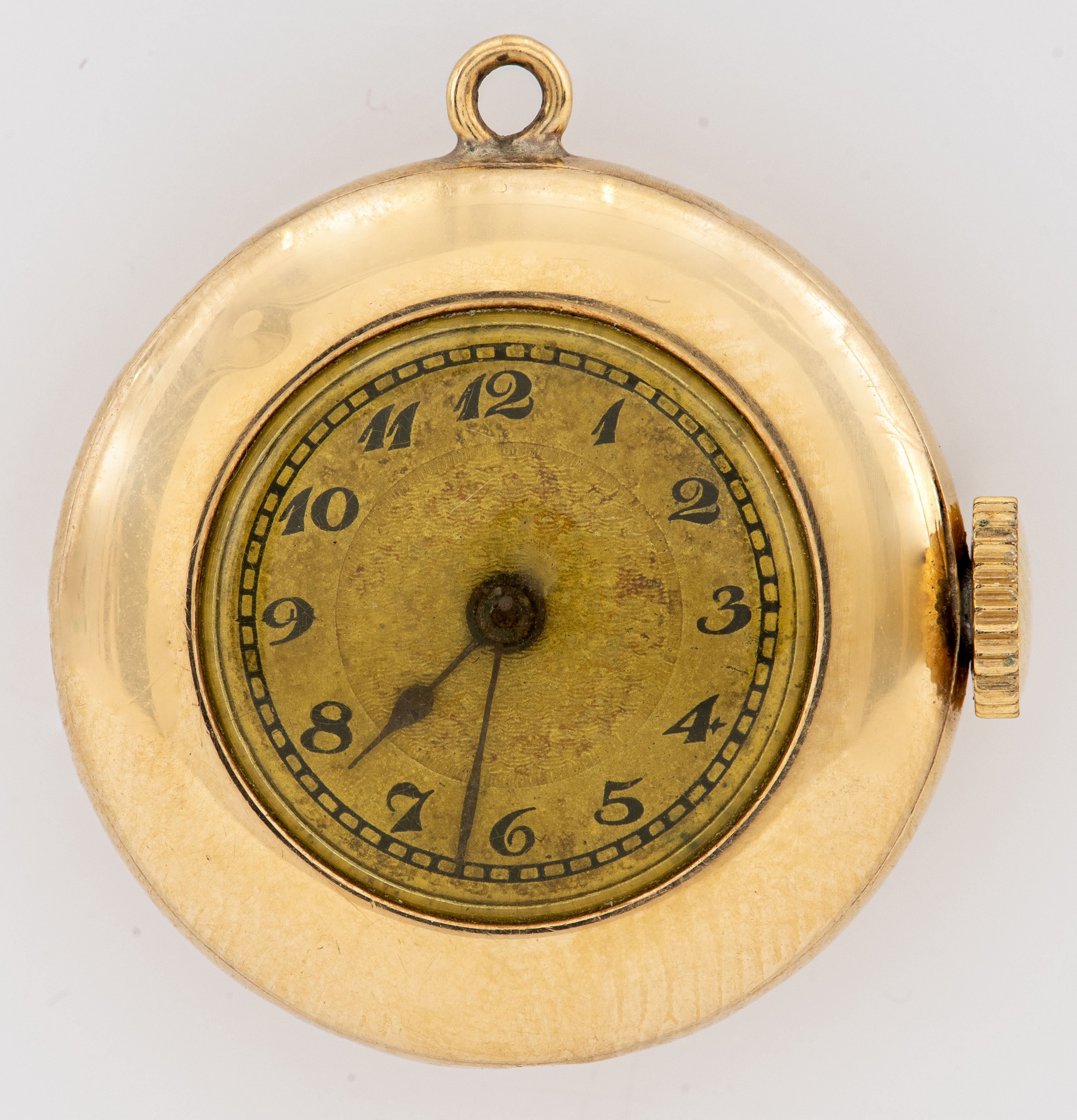 Appraisal: ANTIQUE K YELLOW GOLD ROUND WATCH PENDANT Antique K yellow