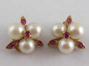 Appraisal: A pair of yellow metal tests carat gold cultured pearl