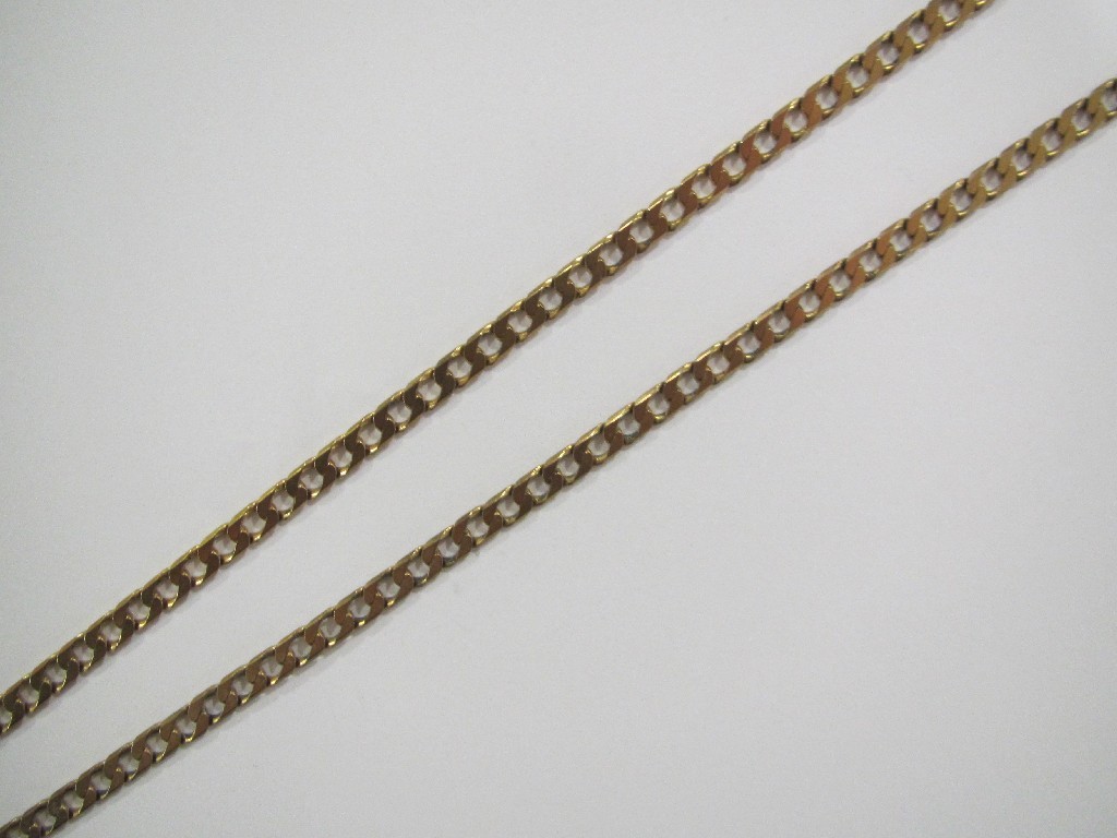 Appraisal: A ct gold flat curb link chain necklet gms