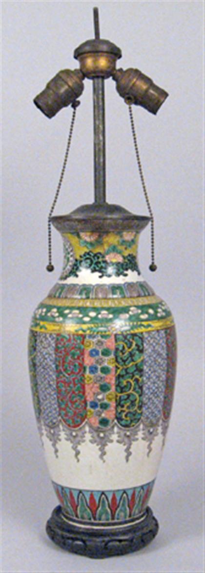 Appraisal: Japanese kutani vase late th century Converted to a vase