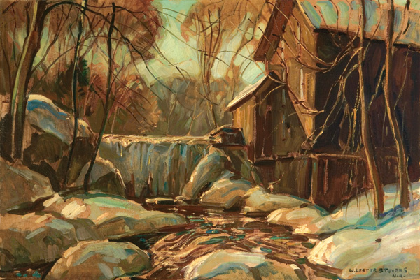 Appraisal: STEVENS WILLIAM LESTER American - Old Mill in Winter oil