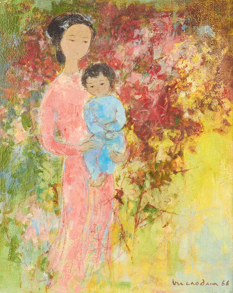 Appraisal: Vu Cao Dam Maternity Oil on Canvas Vu Cao Dam