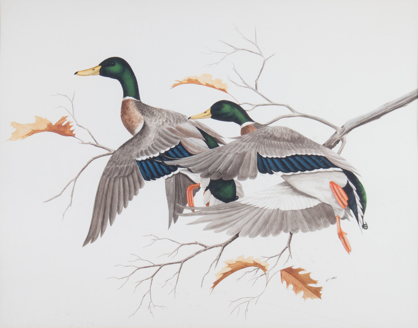 Appraisal: Art La May Flying Mallards watercolor on paper American b