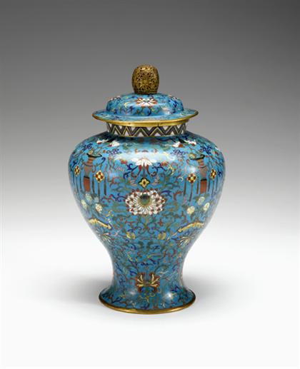 Appraisal: Fine and large Chinese cloisonne covered vase th century The