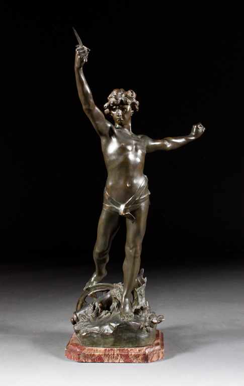 Appraisal: Luca Madrassi French - Allegory of Victory bronze green patina