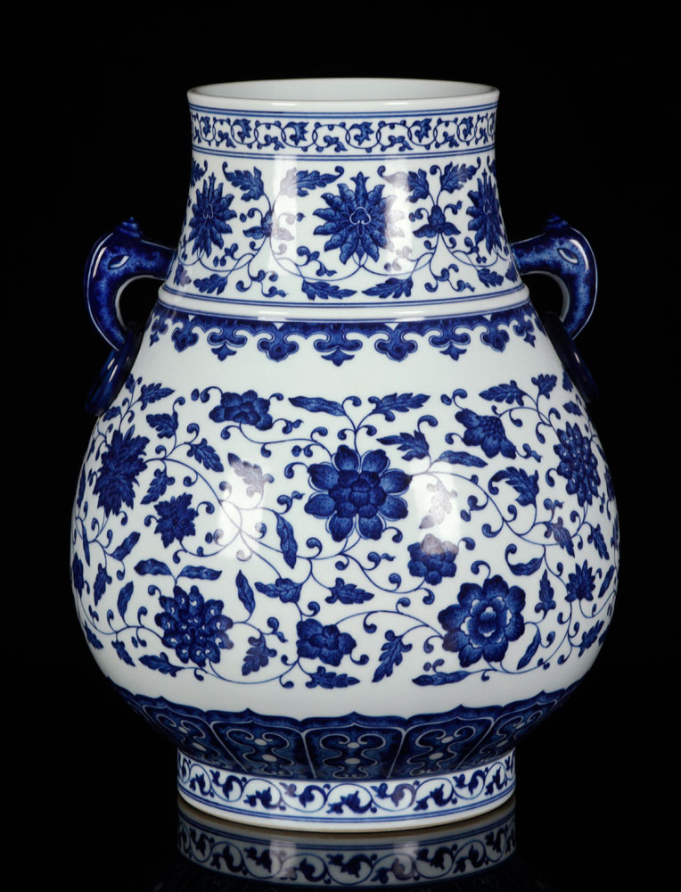 Appraisal: - Chinese Republic Period Blue and White Zun Vase Porcelain