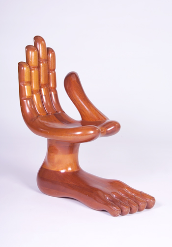 Appraisal: PEDRO FRIEDEBERG Custom-made Hand and Foot chair of laminated Mexican