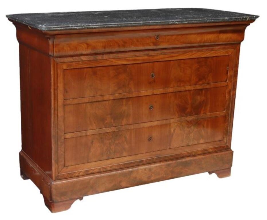 Appraisal: French Louis Philippe period marble-top mahogany commode mid th c