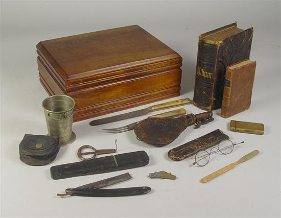 Appraisal: Items from the William J Bart Estate Walnut box with