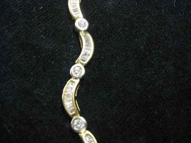 Appraisal: Diamond Bracelet diamonds totaling carats round diamonds and baguette diamonds