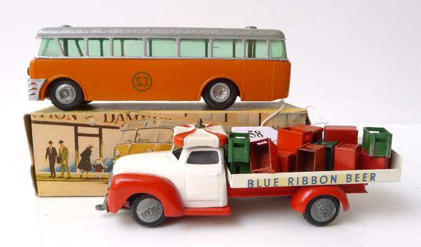 Appraisal: TWO TEKNO DENMARK MODELS INCLUDING SPARE BUS ORANGE BOXED AND