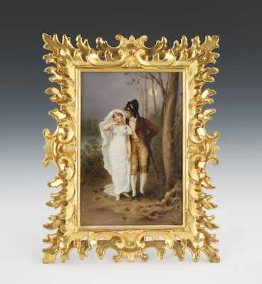 Appraisal: A Hand Painted Porcelain Plaque Signed Koch The - x