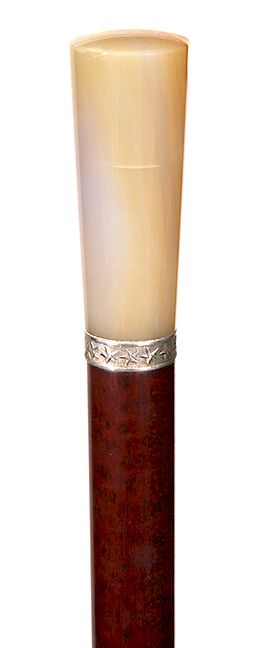 Appraisal: Hardstone Dress Cane- Ca - A grayish brown agate handle