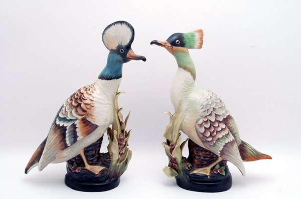 Appraisal: Pair of Cordey porcelain waterfowl figurines stamped under bases Cordey