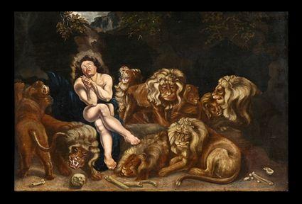 Appraisal: AFTER PETER PAUL RUBENS DANIEL IN THE LION'S DEN Oil