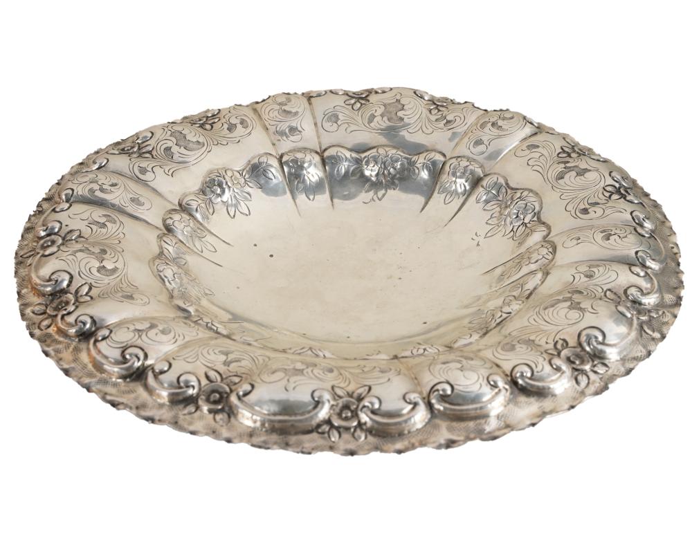 Appraisal: CONTINENTAL REPOUSSE SILVER BOWLpartially legible maker's mark further marked approximately