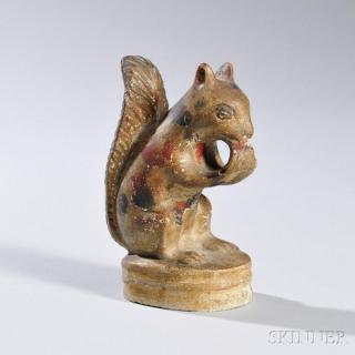 Appraisal: Chalkware Squirrel Pennsylvania c yellow brown-painted with red and brown