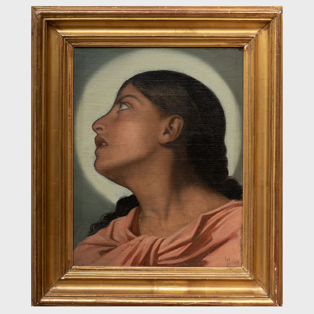 Appraisal: Henri Lehmann - Head of an Angel Oil on canvas