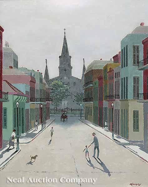 Appraisal: Adolph Kronengold American New Orleans - Orleans Street Looking Towards