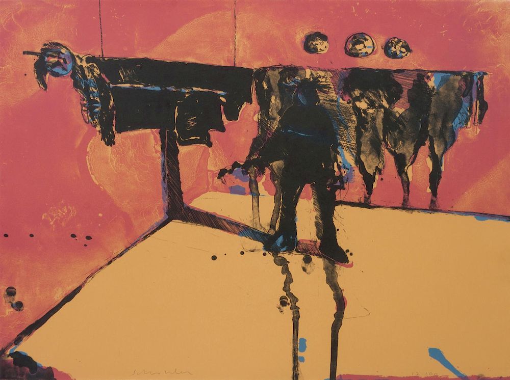 Appraisal: Fritz Scholder American - Indian in a Kiva Fritz Scholder