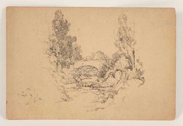 Appraisal: William Forsyth American - two pen and ink sketches on