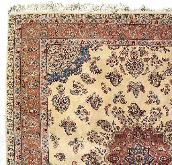 Appraisal: An Indo Tabriz carpet size approximately ft x ft