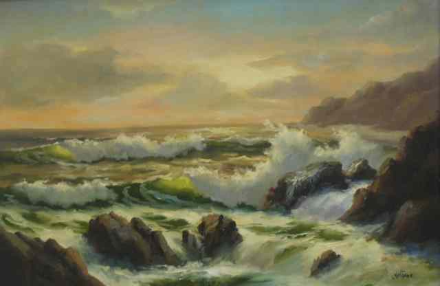 Appraisal: ROBERT WEE OIL ON CANVAS California born California Seascape with