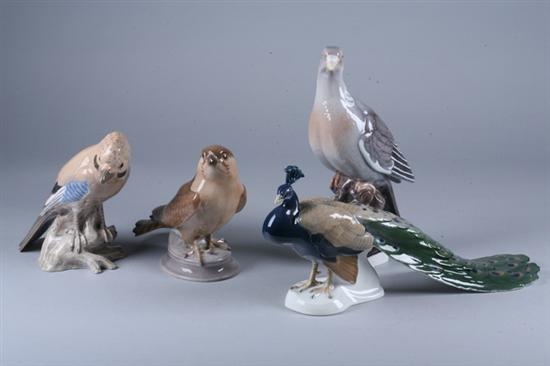 Appraisal: FOUR DANISH PORCELAIN BIRDS Three Bing Grondahl and a Denmark