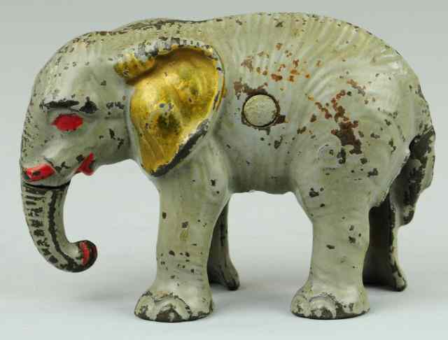 Appraisal: ELEPHANT NO CHARIOT HOLES Hubley cast iron painted in gray