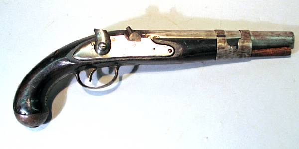 Appraisal: A U S Navy Model percussion conversion pistol by Simeon