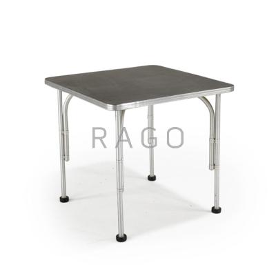 Appraisal: WARREN McARTHUR Dining table USA s Brushed aluminum laminate and