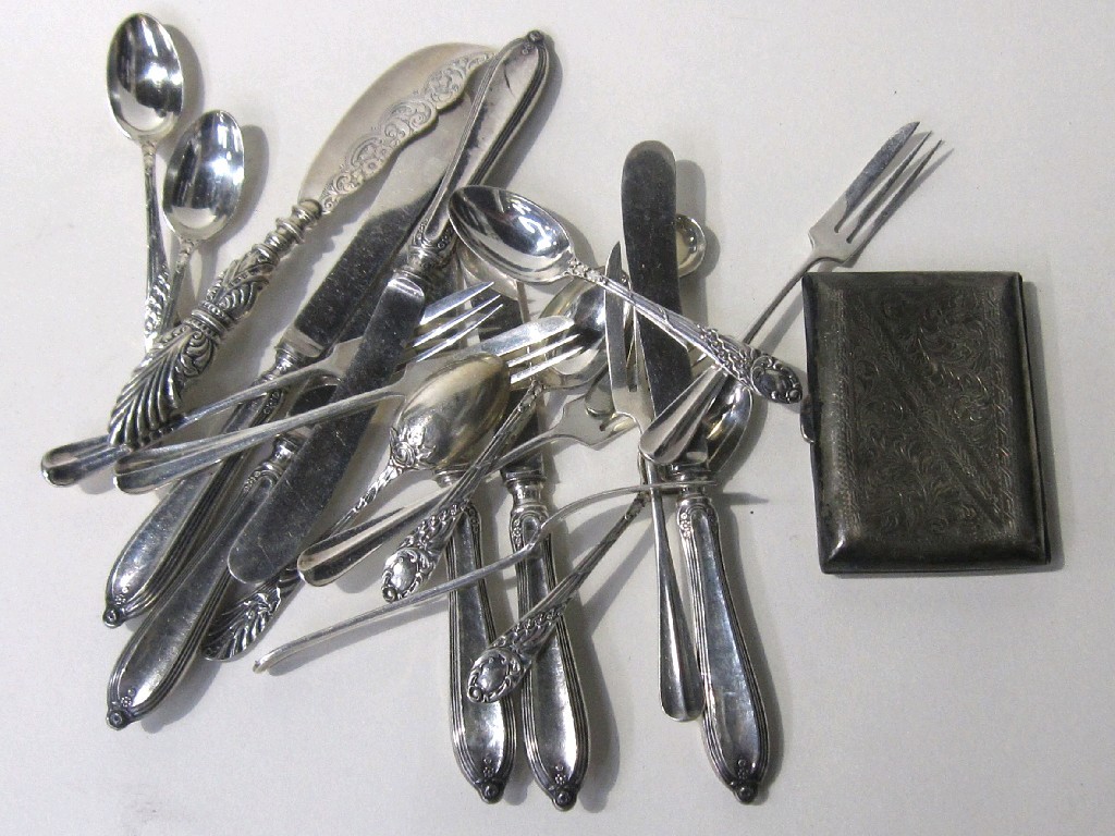 Appraisal: Mixed lot of silver and EP cutlery and a silver